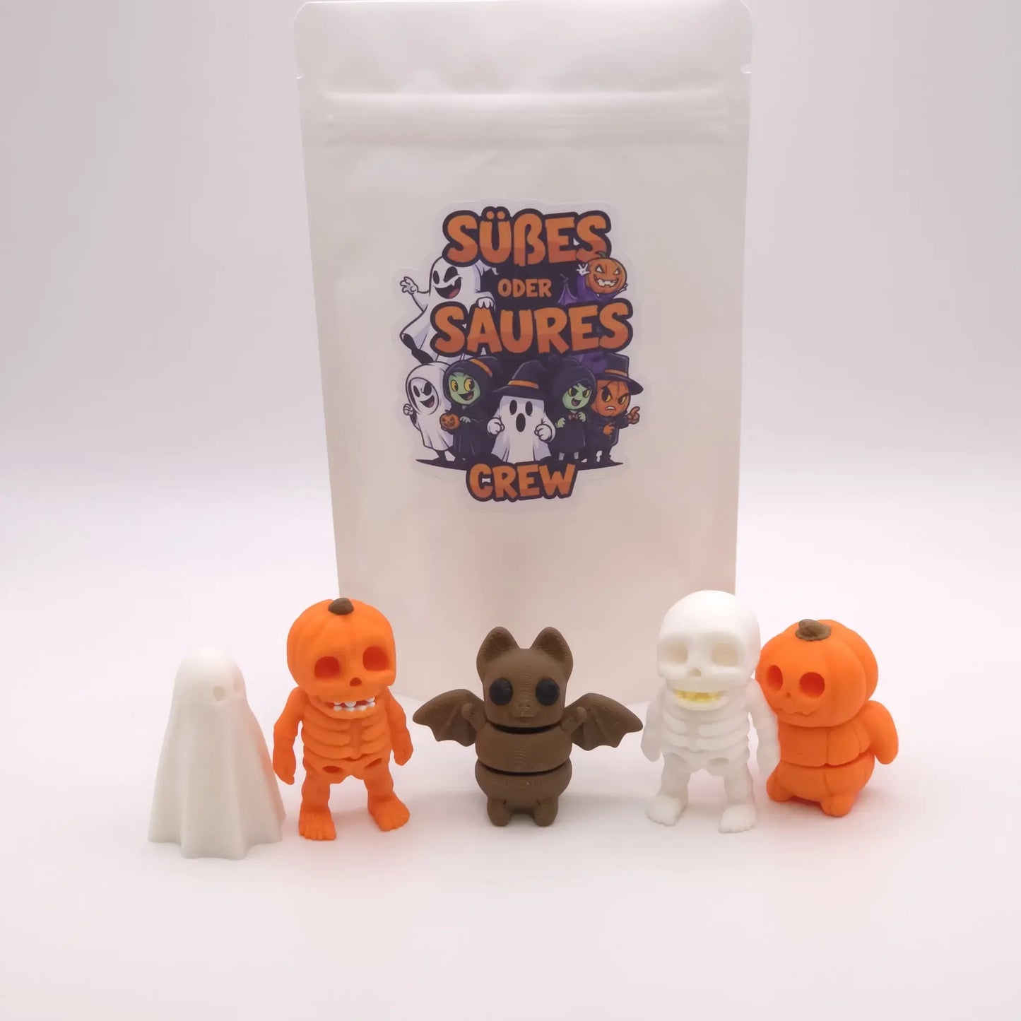 Halloween Minifiguren-Set | Süßes oder Saures Crew | 5er-Set Deko & Geschenk - TobiCrafts3D