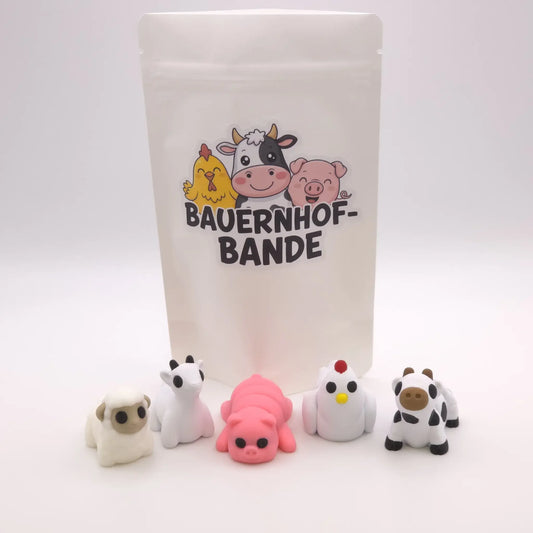 Bauernhof Tiere Minifiguren | 5er-Set 'Bauernhof-Bande' | Geschenk für Kinder - TobiCrafts3D