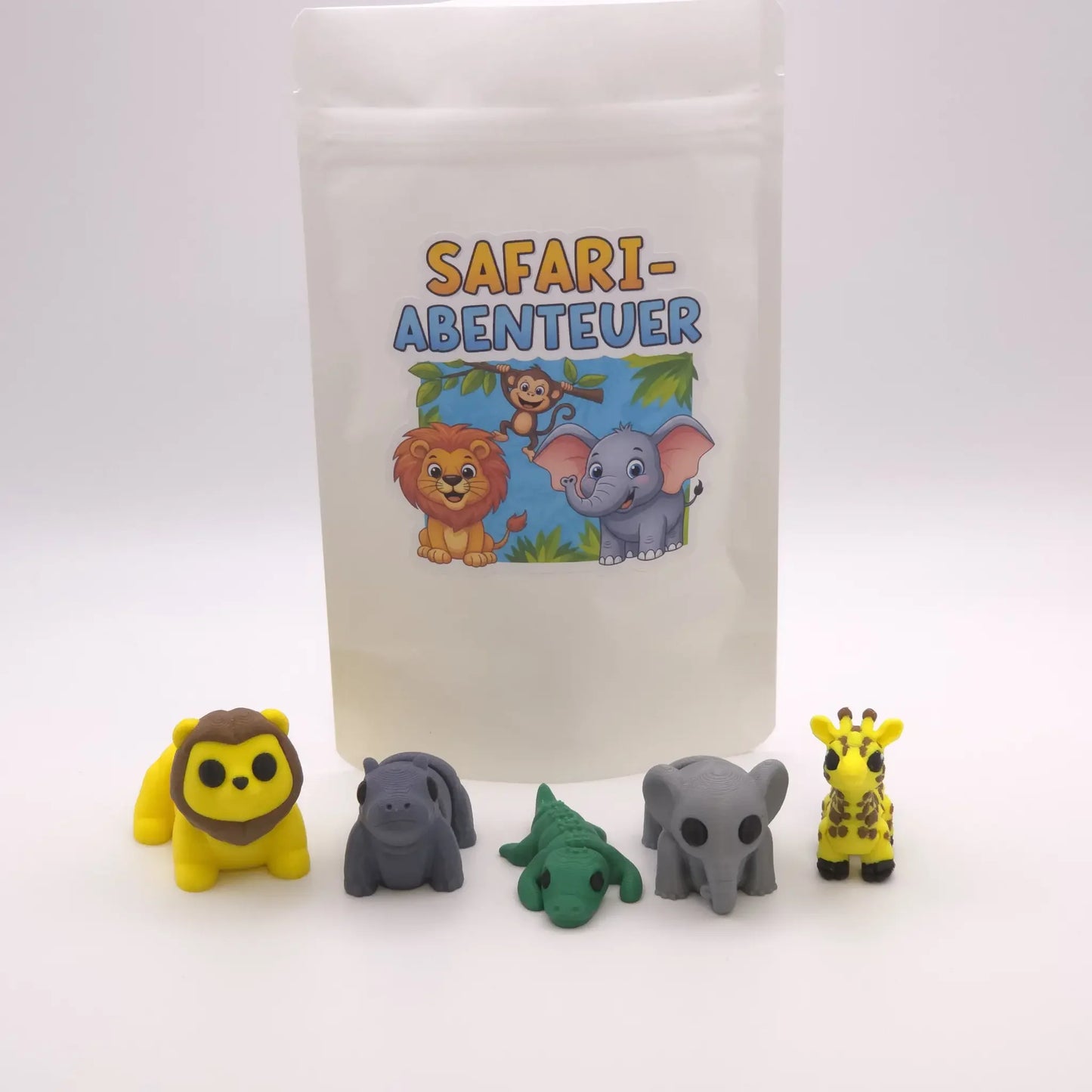 Safari Tiere Minifiguren | 5er-Set 'Safari-Abenteuer' | Dschungel Deko - TobiCrafts3D