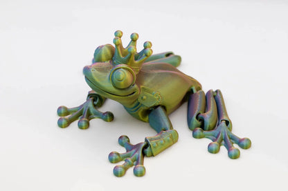 bewegliche Froschprinzessin und Froschprinz - Märchenhafte Froschfiguren - Schreibtischspielzeug und Wohndekoration - TobiCrafts3D