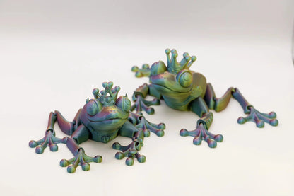 bewegliche Froschprinzessin und Froschprinz - Märchenhafte Froschfiguren - Schreibtischspielzeug und Wohndekoration - TobiCrafts3D