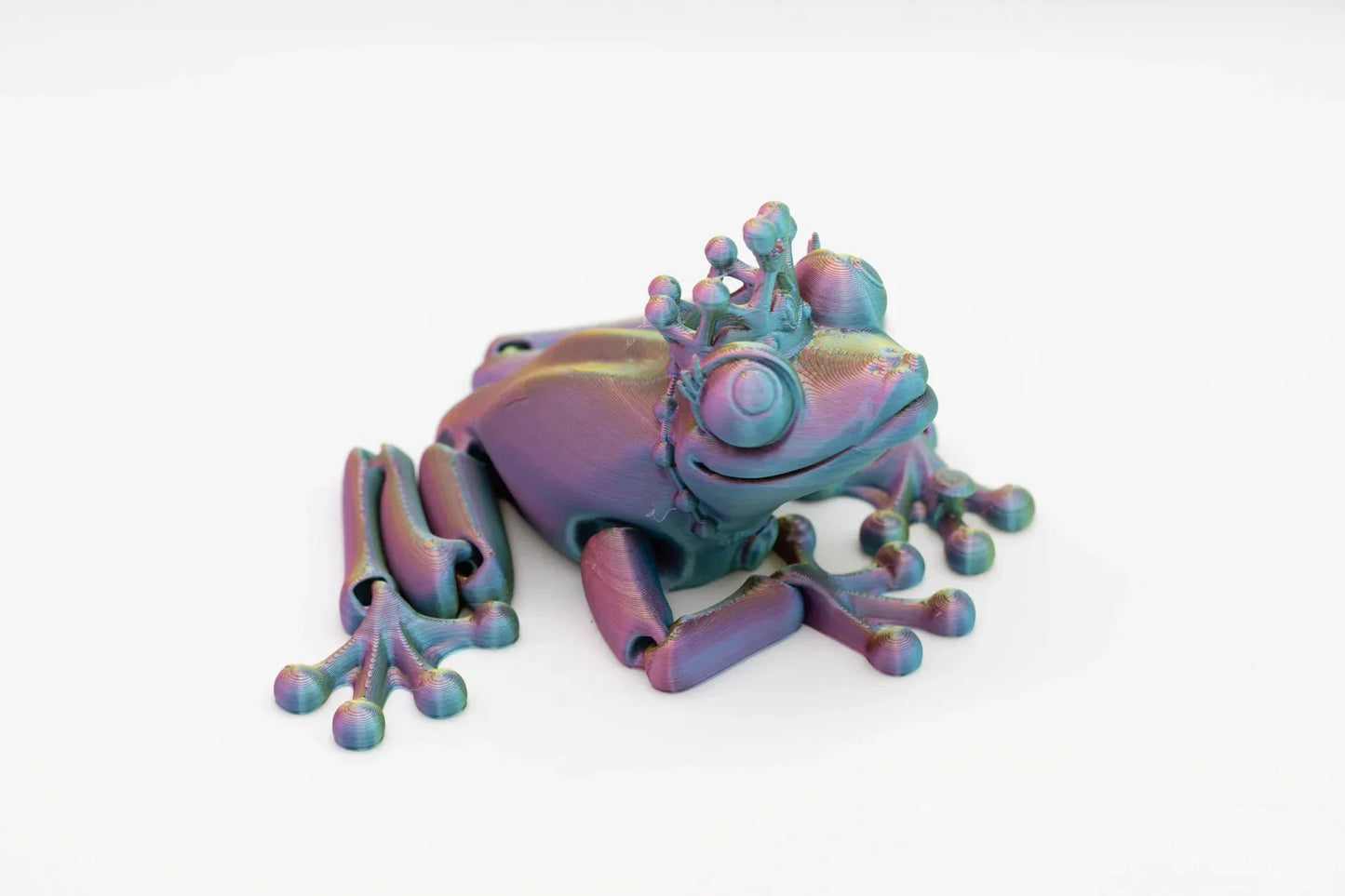 bewegliche Froschprinzessin und Froschprinz - Märchenhafte Froschfiguren - Schreibtischspielzeug und Wohndekoration - TobiCrafts3D