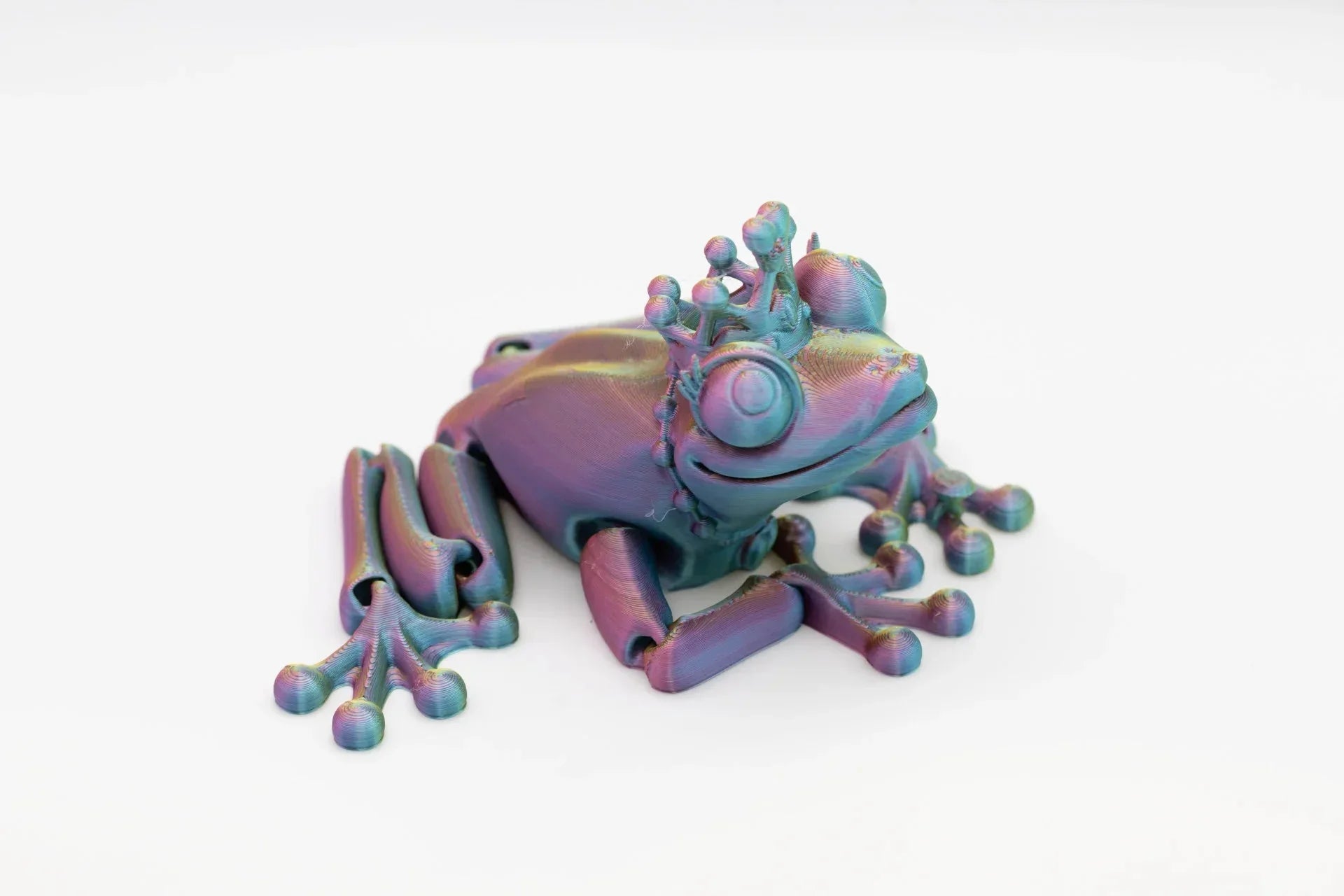 bewegliche Froschprinzessin und Froschprinz - Märchenhafte Froschfiguren - Schreibtischspielzeug und Wohndekoration - TobiCrafts3D