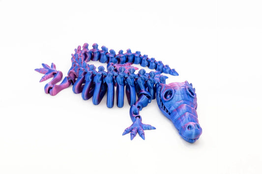 bewegliches Skelettkrokodil - Fidget Toy - Schreibtischspielzeug - TobiCrafts3D