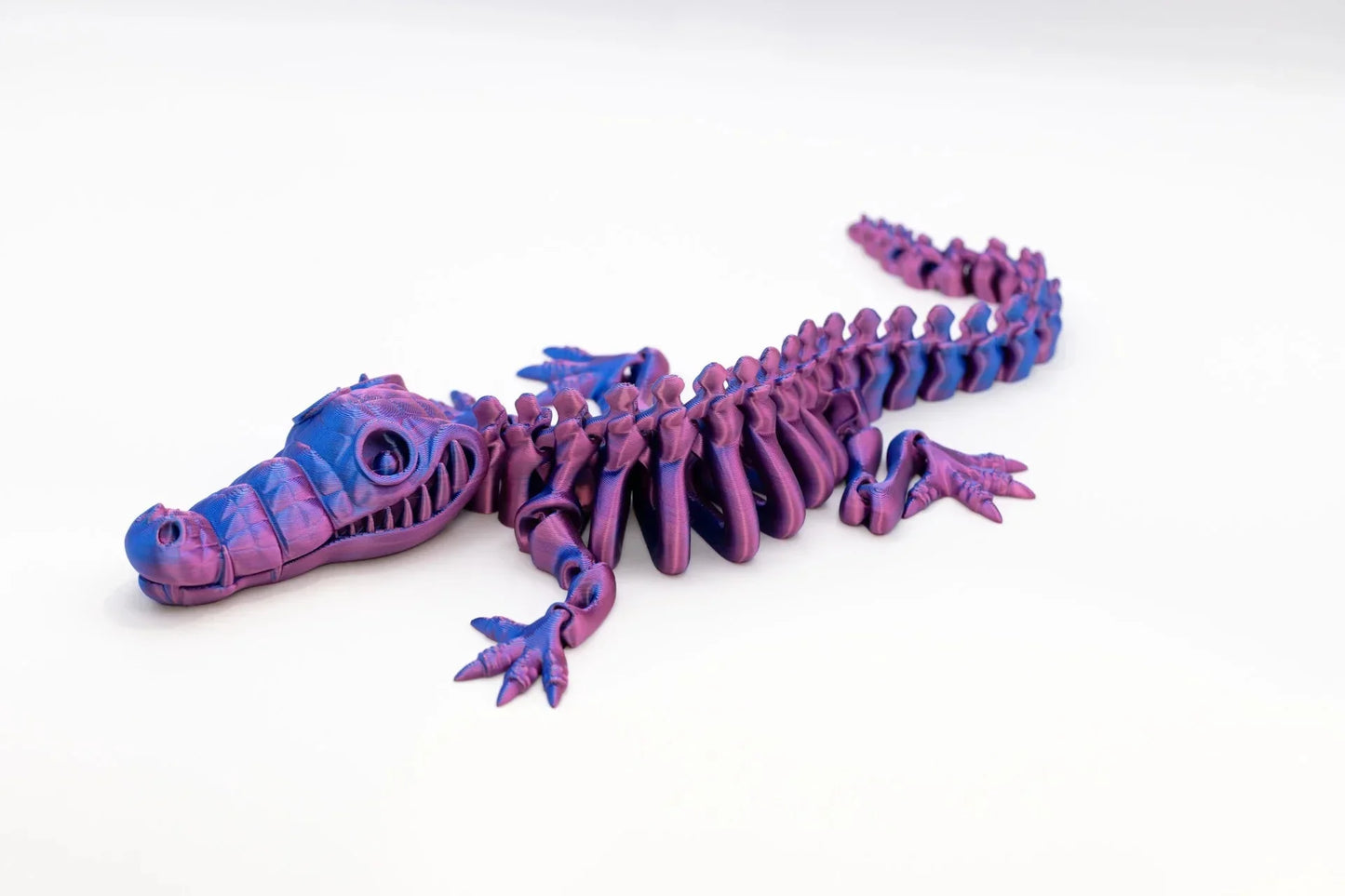 bewegliches Skelettkrokodil - Fidget Toy - Schreibtischspielzeug - TobiCrafts3D