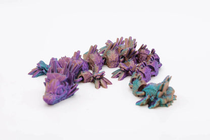Farbwechselnder Sushidrache – flexible Drachenfigur aus PLA für Fantasy-Fans - Schrebtischspielzeug - TobiCrafts3D