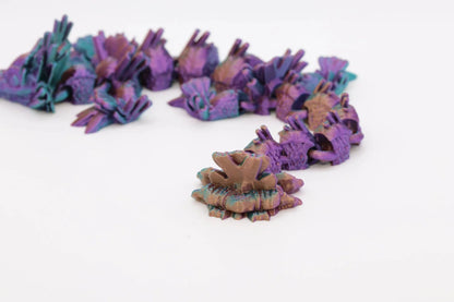 Farbwechselnder Sushidrache – flexible Drachenfigur aus PLA für Fantasy-Fans - Schrebtischspielzeug - TobiCrafts3D