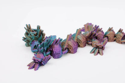 Farbwechselnder Sushidrache – flexible Drachenfigur aus PLA für Fantasy-Fans - Schrebtischspielzeug - TobiCrafts3D