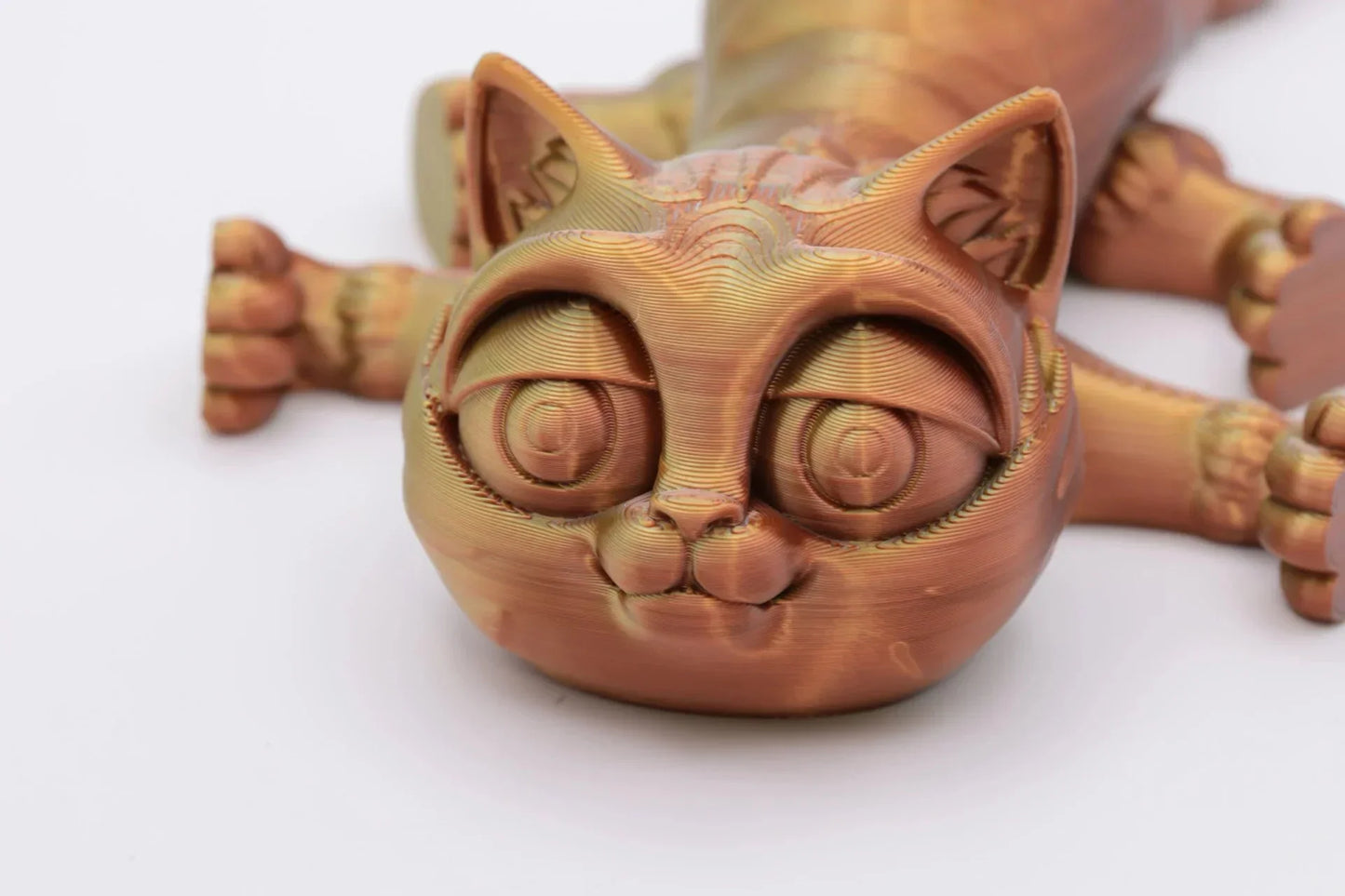 Flexible 3D Druck Katze mit Farbwechsel Bewegliche Katzenfigur Fidget Toy TikTok Geschenkidee Instagram - TobiCrafts3D