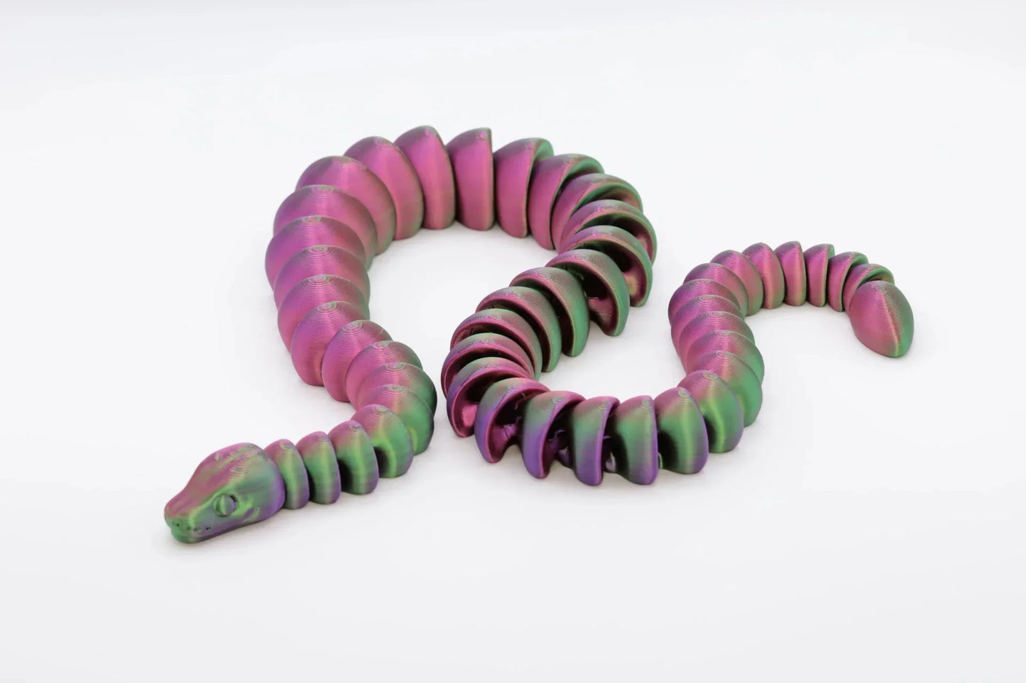 Flexible Schlange Fidget Toy – Handgefertigte, farbwechselnde Schlange für Deko, Spiel und Sammlung - TobiCrafts3D