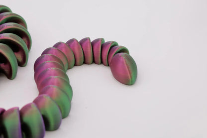 Flexible Schlange Fidget Toy – Handgefertigte, farbwechselnde Schlange für Deko, Spiel und Sammlung - TobiCrafts3D