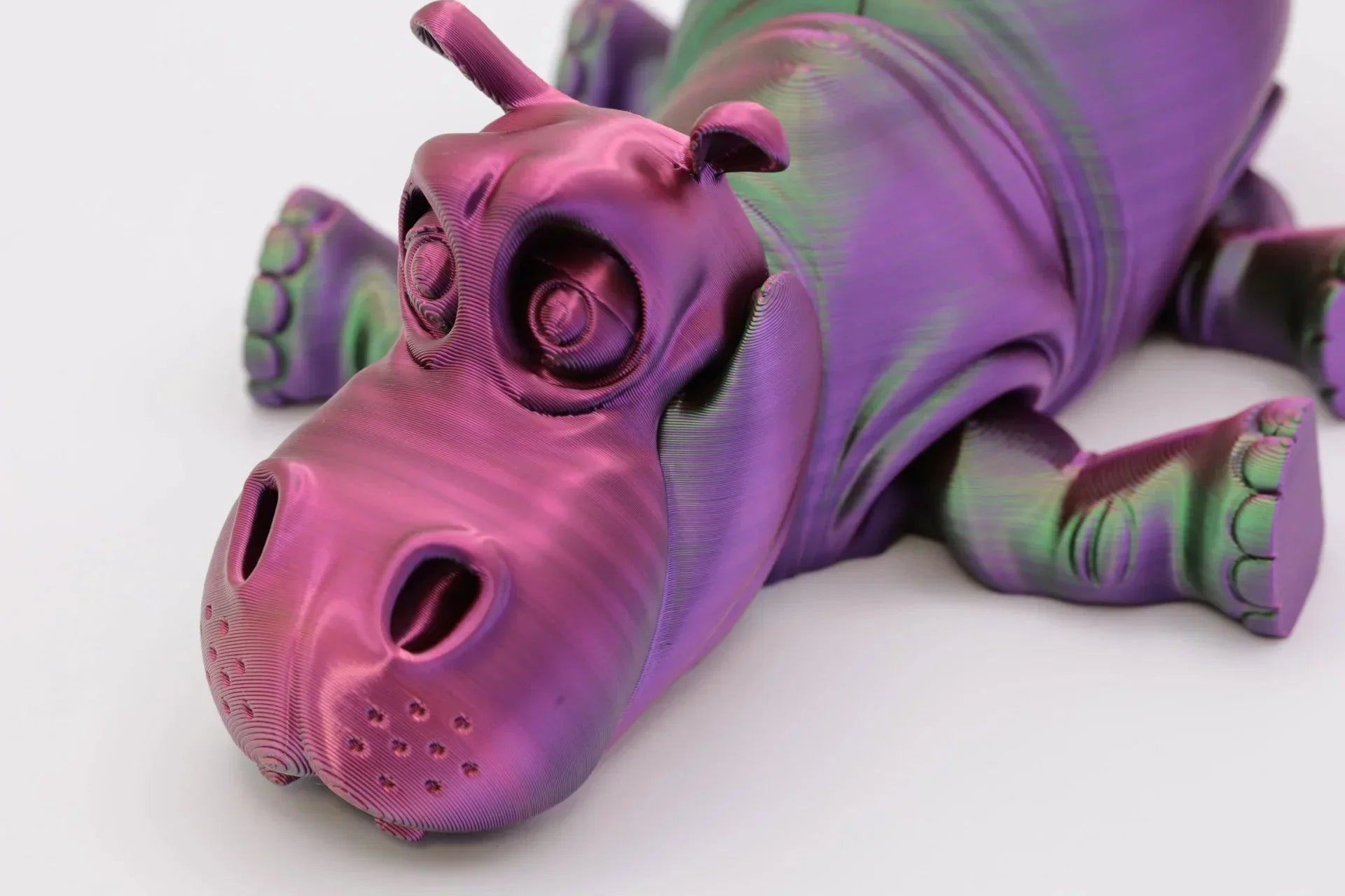 Flexibles 3D Druck Nilpferd Farbwechselndes Fidget Toy Bewegliche Hippo Figur Instagram Kreative Geschenkidee TikTok - TobiCrafts3D