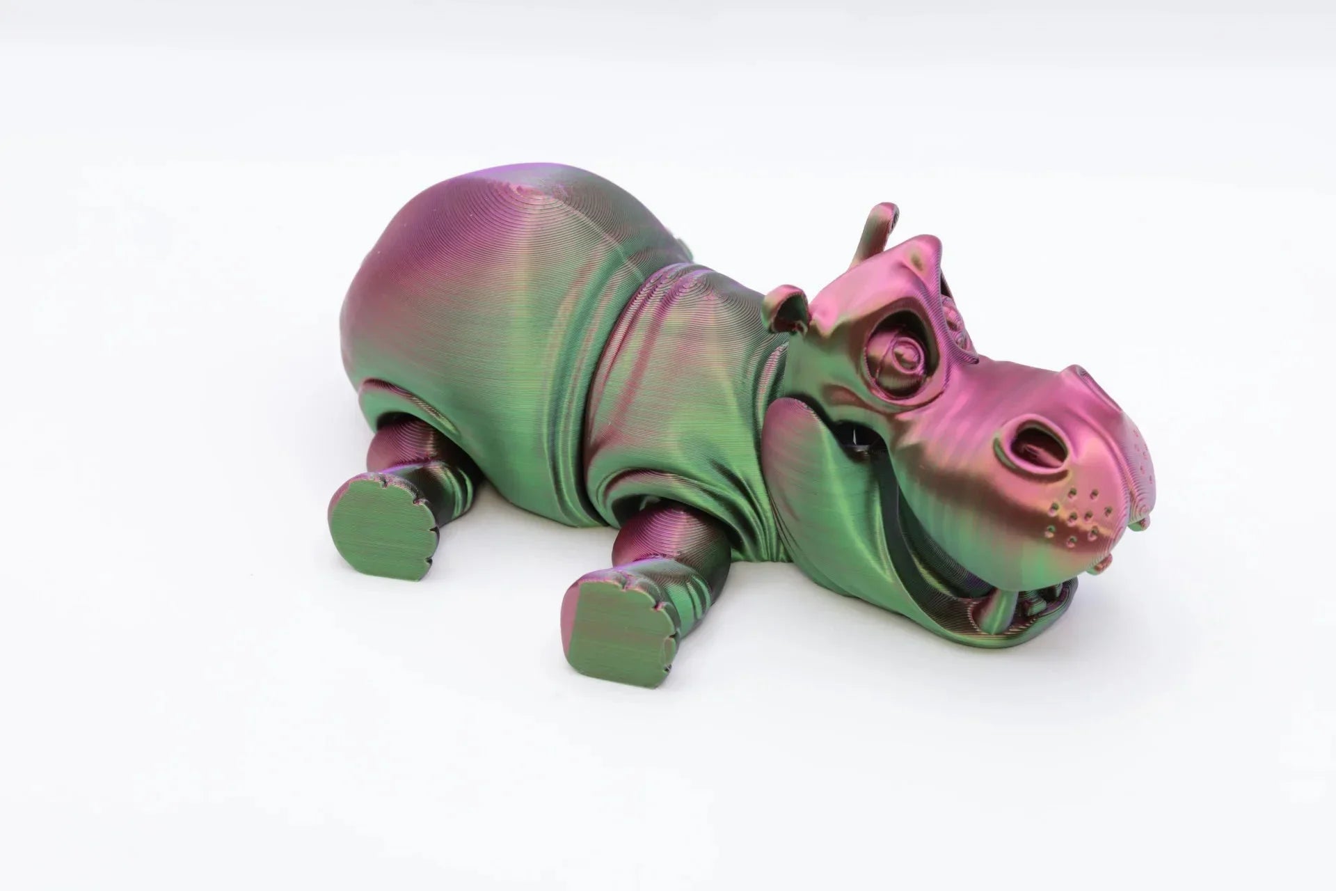 Flexibles 3D Druck Nilpferd Farbwechselndes Fidget Toy Bewegliche Hippo Figur Instagram Kreative Geschenkidee TikTok - TobiCrafts3D