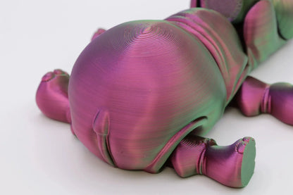 Flexibles 3D Druck Nilpferd Farbwechselndes Fidget Toy Bewegliche Hippo Figur Instagram Kreative Geschenkidee TikTok - TobiCrafts3D