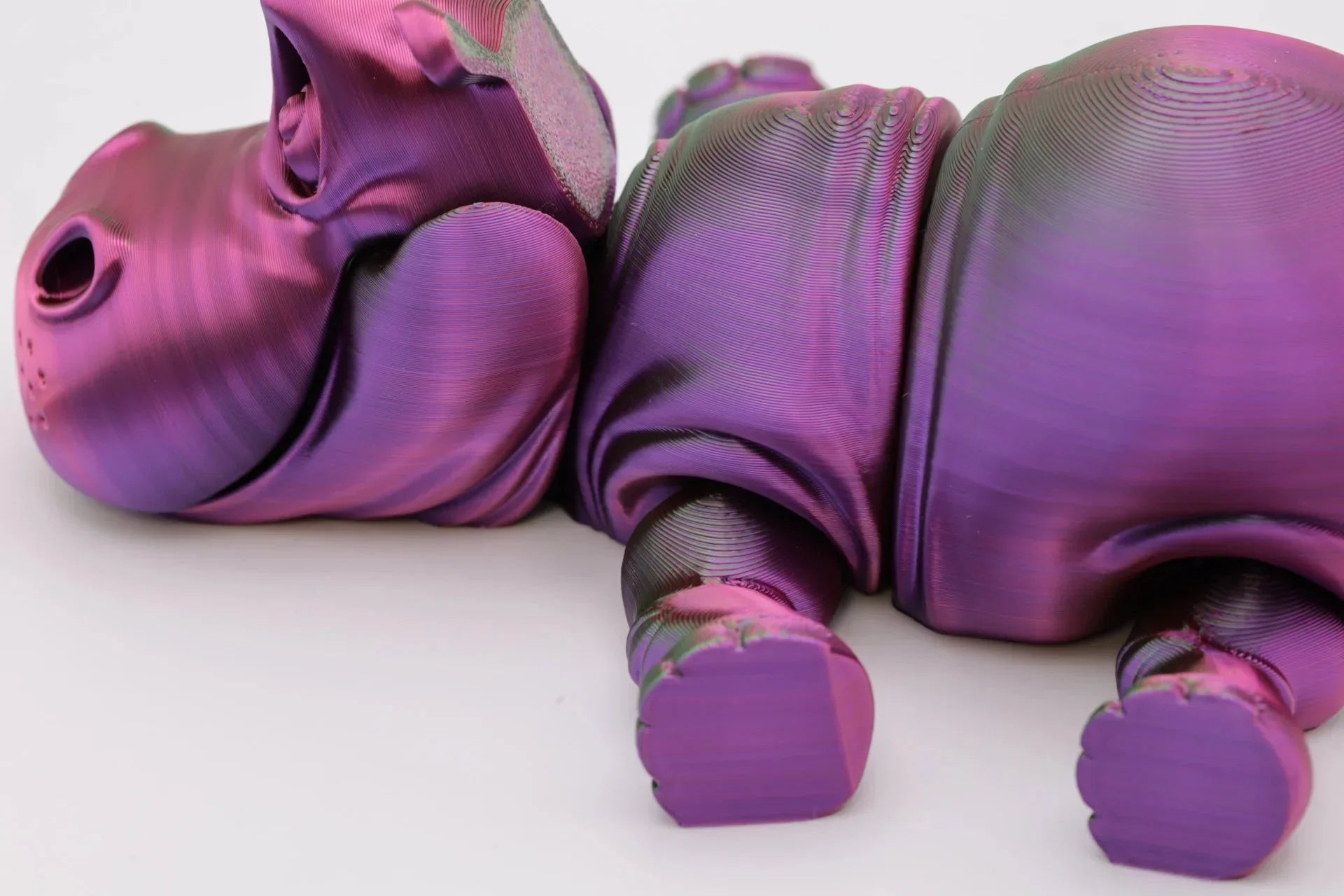 Flexibles 3D Druck Nilpferd Farbwechselndes Fidget Toy Bewegliche Hippo Figur Instagram Kreative Geschenkidee TikTok - TobiCrafts3D