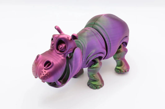 Flexibles 3D Druck Nilpferd Farbwechselndes Fidget Toy Bewegliche Hippo Figur Instagram Kreative Geschenkidee TikTok - TobiCrafts3D