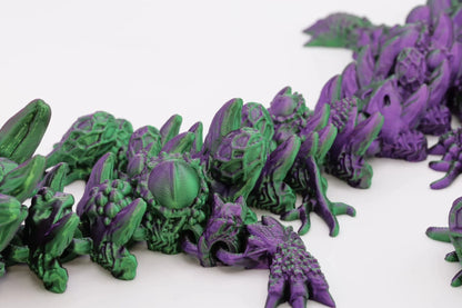 Infizierter Drache 3D gedruckt Halloween Deko beweglicher Drache Grusel Fidget Toy gruselige Dekoidee für Halloween und Sammler - TobiCrafts3D