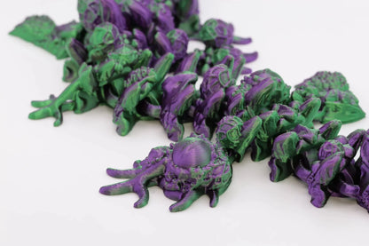Infizierter Drache 3D gedruckt Halloween Deko beweglicher Drache Grusel Fidget Toy gruselige Dekoidee für Halloween und Sammler - TobiCrafts3D