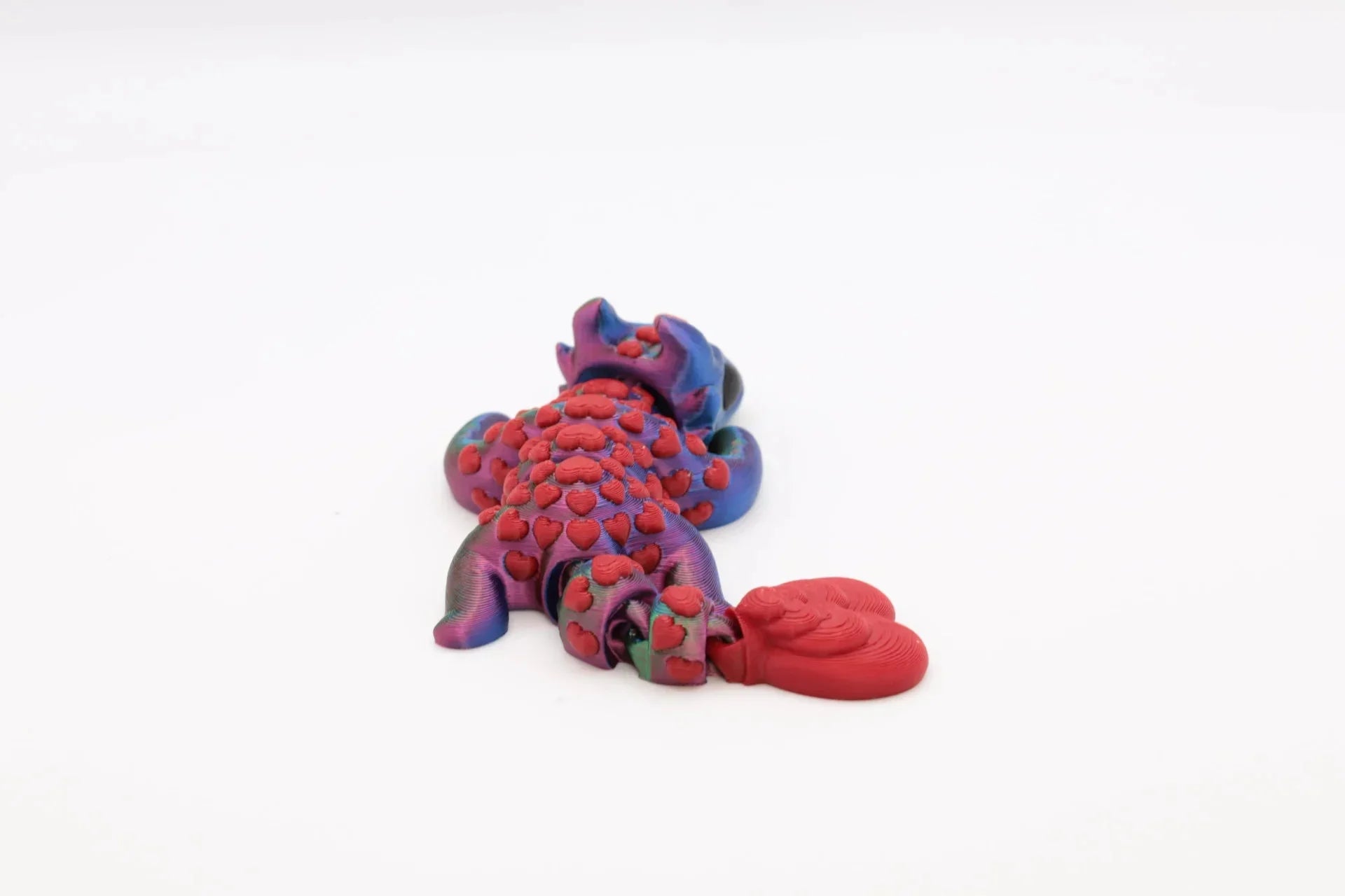 Leo der Herzensdrache 3D gedruckt beweglicher Glücksbringer rote Herzen magischer Glücksdrache farbwechselndem Filament Schutzdrache - TobiCrafts3D