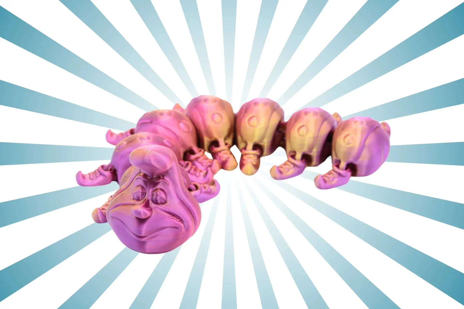 Magischer 3D-gedruckter Tausendfüßler – Geschenk Fidget Toy Jung und Alt – Wechselnde Farben je nach Blickwinkel – Viele Farben zur Auswahl - TobiCrafts3D