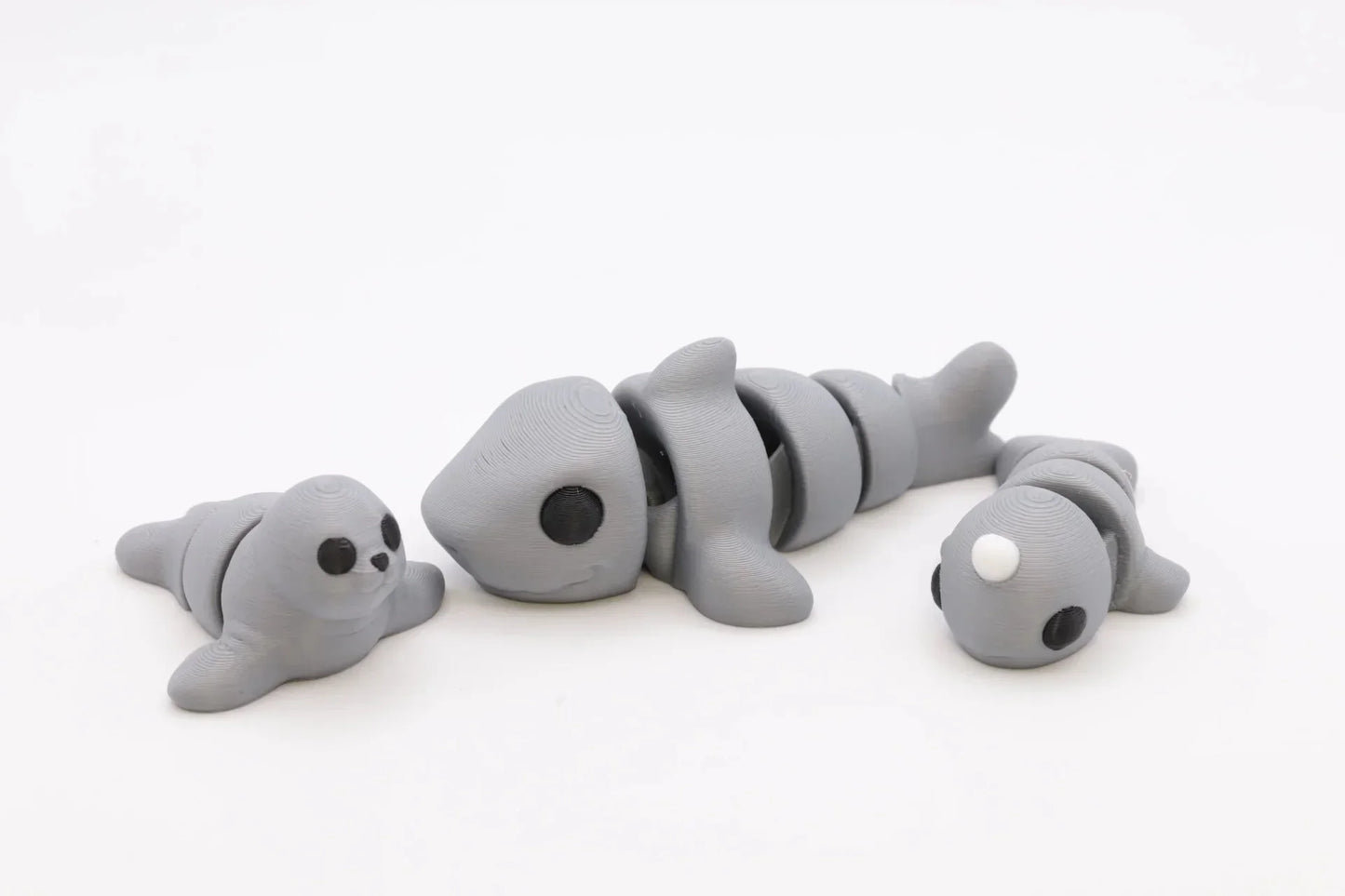 Mini Meeresfiguren Set 3-teilig Narwal Hai Robbe Instagram Fidget Toy 3D Druck für Dekoration Geschenkidee Sammler - TobiCrafts3D