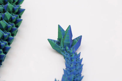 Viraler beweglicher 3D Gedruckter Kristalldrache - 39 cm Fidget Toy - Schreibtischspielzeug - Perfekte Geschenkidee - TobiCrafts3D