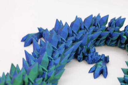 Viraler beweglicher 3D Gedruckter Kristalldrache - 39 cm Fidget Toy - Schreibtischspielzeug - Perfekte Geschenkidee - TobiCrafts3D